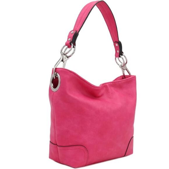 Hobo Shoulder Bag with Big Snap Hook Hardware